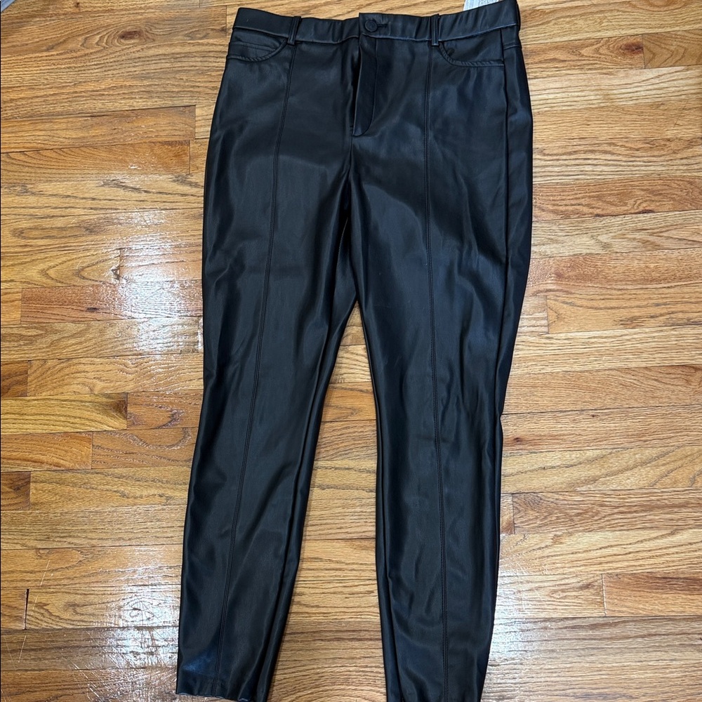 women’s Zara  Black Faux Leather Dress Pants
